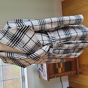 A Byer Black and White Plaid Coat. Size L
